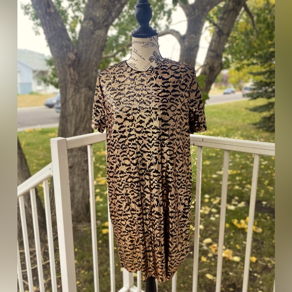 Zara Slip on Leopard sequin dress - Picture 2 of 13